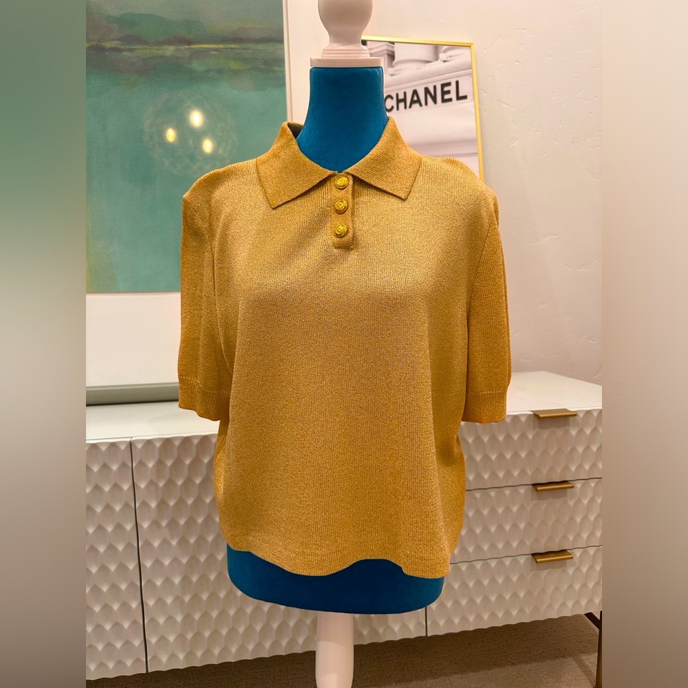 Authentic Vibtage St John Knit Polo Top - Quiet Luxury
